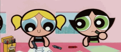 Buttercup Smacking Bubbles GIF
