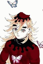 Butterflies Around Red Douma GIF