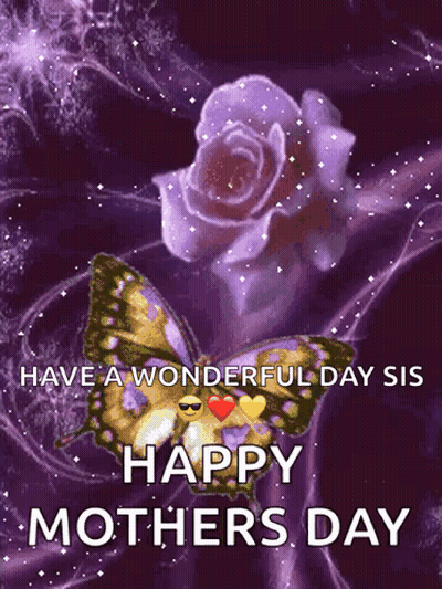 Butterfly And Rose Happy Mothers Day GIF