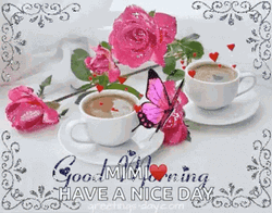 Butterfly And Roses Happy Good Morning GIF