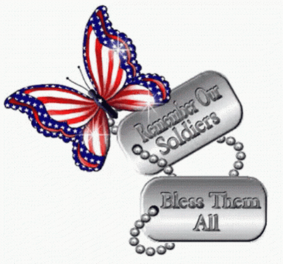 Butterfly Dog Tags Remember Our Soldiers Bless Them All GIF