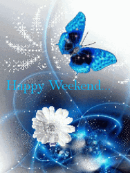 Butterfly Flower Happy Weekend GIF
