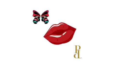 Butterfly Flying Over Red Lips Sticker