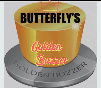 Butterfly Golden Buzzer Gold Top Hat Logo GIF