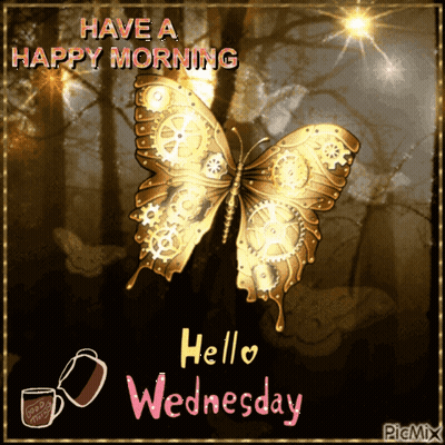 Butterfly Have A Happy Morning Hello Wednesday GIF