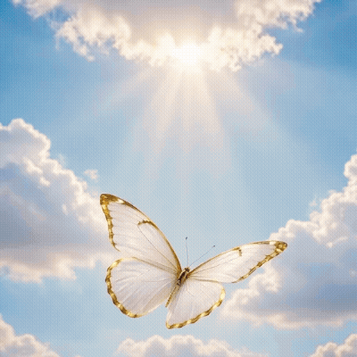 Butterfly In Sky With In Loving Memory Of Dolly GIF