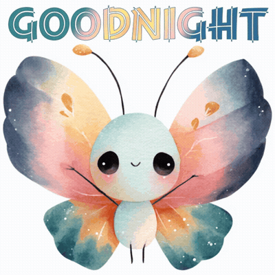 Butterfly Saying Goodnight GIF