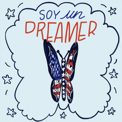 Butterfly Saying Soy Un Dreamer GIF