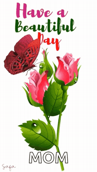 Butterfly Sitting On Flower Have A Beautiful Day Mom GIF