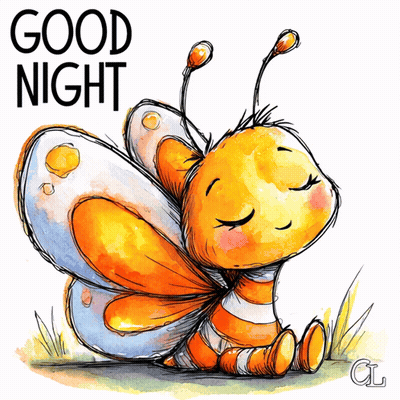 Butterfly With Good Night Text