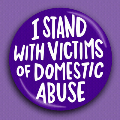 Button Saying I Stand With Victims Of Domestic Abuse GIF