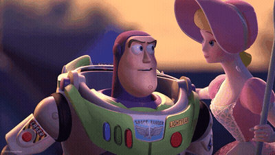Buzz Lightyear And Bo Peep From Toy Story GIF