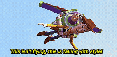 Buzz Lightyear And Woody Flying In Sky GIF