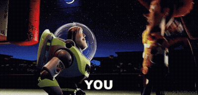 Buzz Lightyear And Woody In A Scene From Toy Story GIF