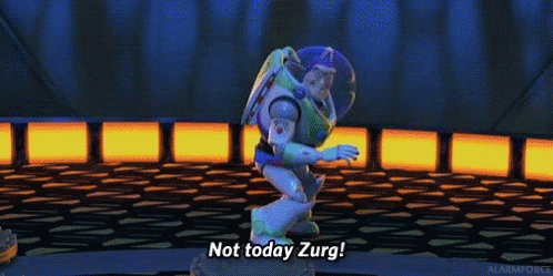 Buzz Lightyear Dancing Saying Not Today Zurg GIF