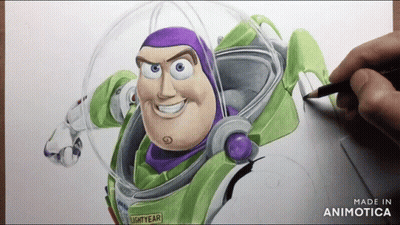 Buzz Lightyear Drawing In Animatica GIF