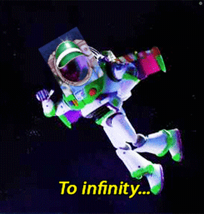 Buzz Lightyear Flying With Words And Beyond GIF