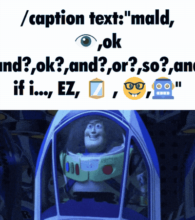 Buzz Lightyear From Toy Story Is In A Spaceship With Caption Text " Mald " GIF