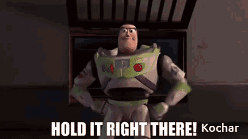 Buzz Lightyear From Toy Story Says Hold It Right There GIF