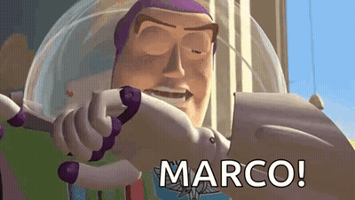 Buzz Lightyear Holding Paper Saying Marco GIF