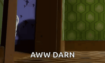 Buzz Lightyear Peeking From Door Saying Aww Darn GIF
