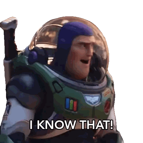 Buzz Lightyear Saying I Know That Sticker