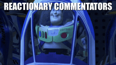 Buzz Lightyear Sitting In Spaceship Reactionary Commentators GIF