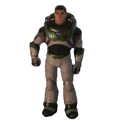 Buzz Lightyear Standing In Front Of White Sticker
