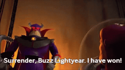 Buzz Lightyear Surrender I Have Won GIF