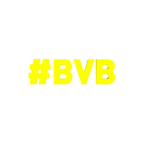 BVB In Yellow Letters On White Sticker
