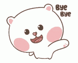 Bye Bye Bye Cute Puffy Bear Face Wave GIF