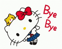 Bye Bye Bye Hello Kitty Wave GIF