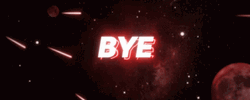 Bye Bye Bye Neon Sign Outer Space GIF
