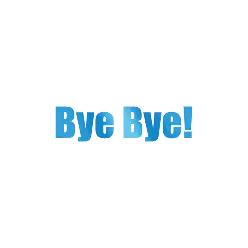 Bye Bye In Blue Text Sticker