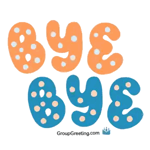 Bye In Orange And Blue Letters Sticker