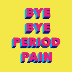 Bye Period Pain And Symptoms Text Art GIF