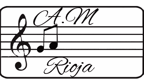 C.A.M. Rioja Logo With Treble Clef And Music Notes Sticker