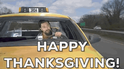 Cab Driver Animated Happy Thanksgiving GIF