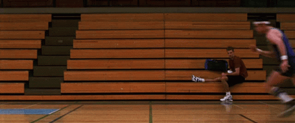 Cable Guy Exercising In Basketball Court GIF