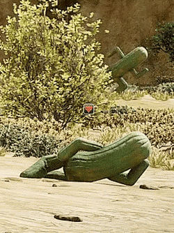 Cactus Lying Down Mirroring GIF