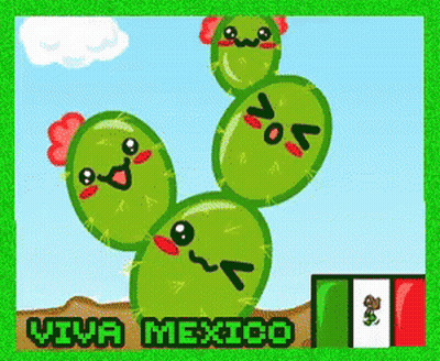 Cactus Saying Viva Mexico GIF