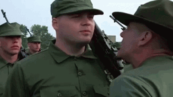 Cadet Standing Straight Answering GIF