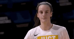 Caitlin Clark Hugging Teammate GIF