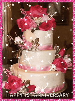 Cake Art Glitter Happy Anniversary  GIF