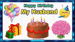 Cake Balloons Gifts Happy Birthday Husband GIF