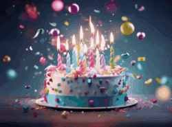Cake Happy Birthday Confetti Surprise GIF