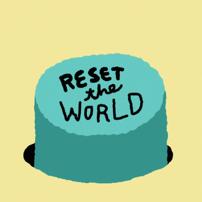 Cake Saying Reset The World GIF