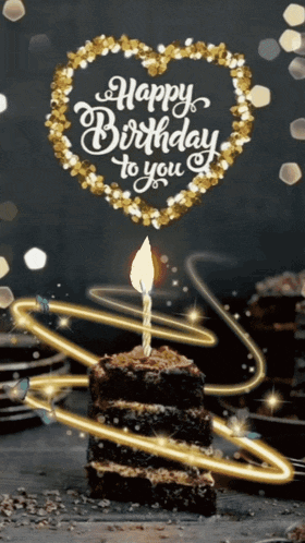 Cake With Candle Happy Birthday To You GIF
