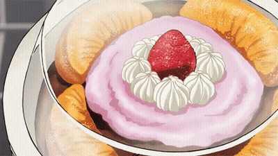Cake With Whipped Cream And Strawberry GIF