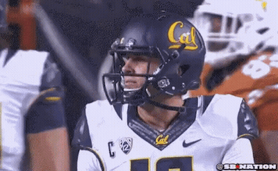 Cal Football Player In Black Helmet GIF